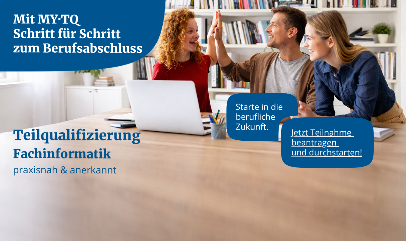 3 Personen freuen sich über Erfolg